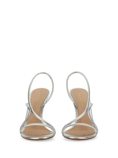 Gianvito Rossi 105mm Metallic Leather Sandals In Metallic