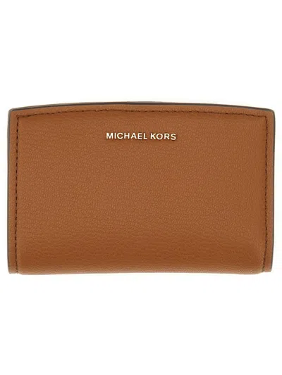 Michael Kors Bryant Logo Snap Button Wallet In Brown