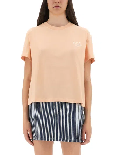 Apc A.p.c. T Shirt "rue Madame Gots" In Orange