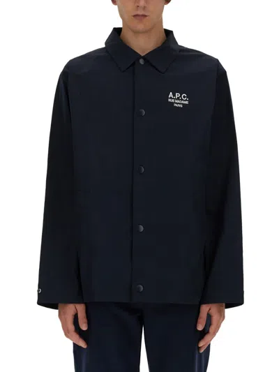 Apc A.p.c. Regis' Black Cotton Blend Shirt In Black