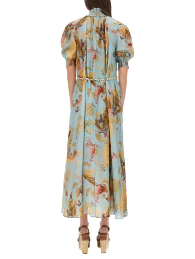 Zimmermann Ascension Billowed Silk Maxi Dress In Multi
