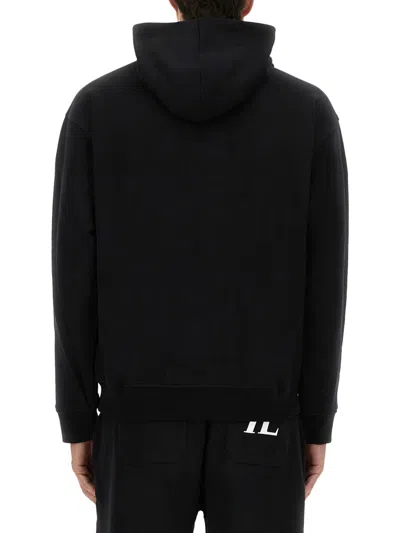 Helmut Lang Sweatshirt With Embossed Logo In Black