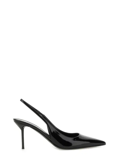Paris Texas Lidia Slingback 70 Pumps In Black Patent Leather In Animal Print