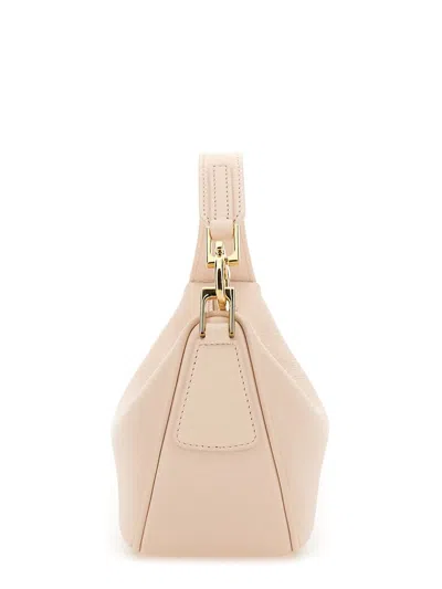 Ferragamo Curved Mini Hobo Bag With Top Handle In Neutral