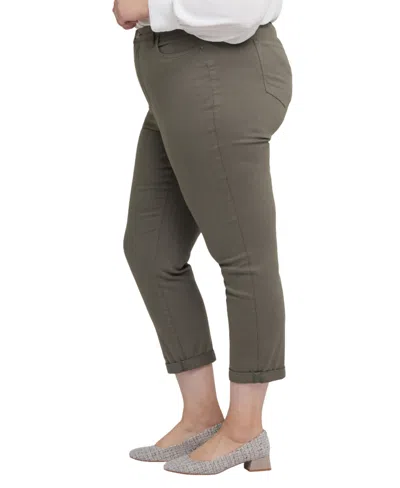 Nydj Plus Size Margot Girlfriend Pull On Jeans In Gray