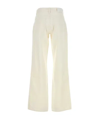 7 For All Mankind Flared Denim Trousers Belt Loops In Neutral