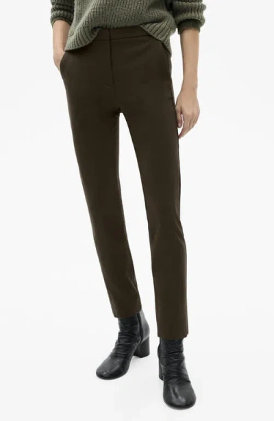Mango Women's Crop Skinny Pants In Brown