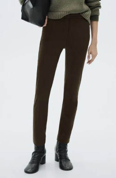 Mango Women's Crop Skinny Pants In Brown