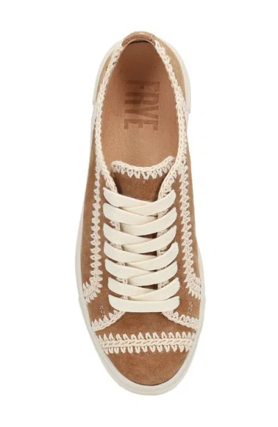 Frye Ivy Crochet Suede Low-top Sneakers In Neutral
