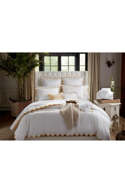 Matouk Aziza 600 Thread Count Egyptian Cotton Percale Flat Sheet In White
