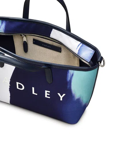 Radley London Southwell Gardens Stripe Open Top Grab Bag In Blue