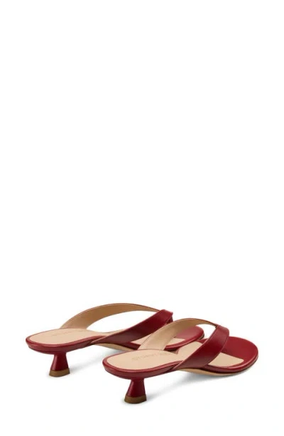 Stuart Weitzman Rio Leather Kitten-heel Thong Sandals In Red