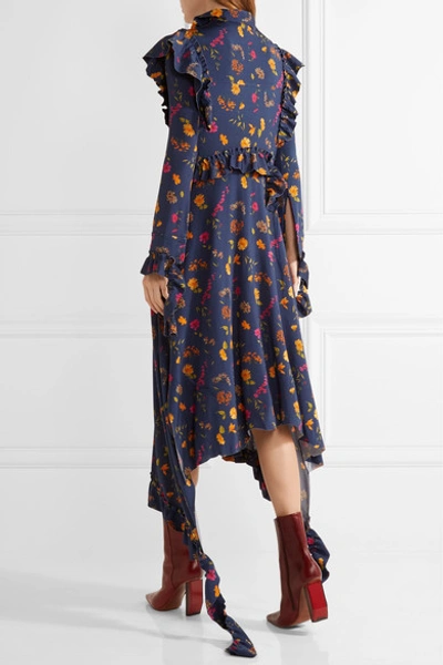 Shop Vetements Floral-print Stretch-jersey Midi Dress