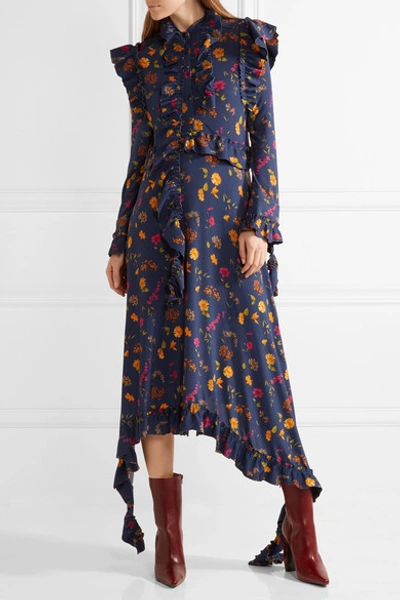Shop Vetements Floral-print Stretch-jersey Midi Dress