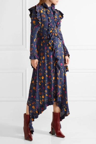 Shop Vetements Floral-print Stretch-jersey Midi Dress