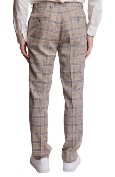 Paisley & Gray Downing Slim Flat Front Windowpane Dress Pants In Multi