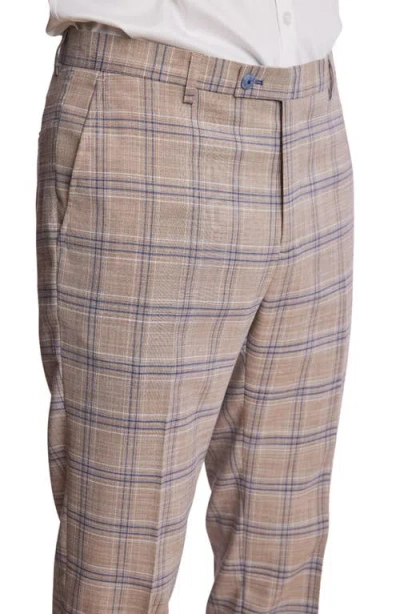 Paisley & Gray Downing Slim Flat Front Windowpane Dress Pants In Multi