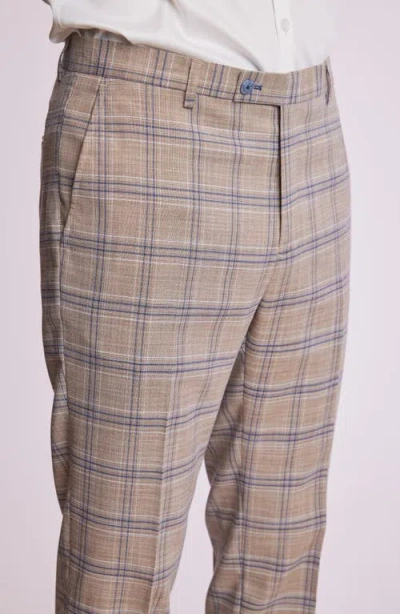 Paisley & Gray Downing Slim Flat Front Windowpane Dress Pants In Multi