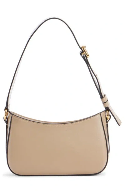 Chloé Horse Medal Grained Leather Shoulder Bag In Brown