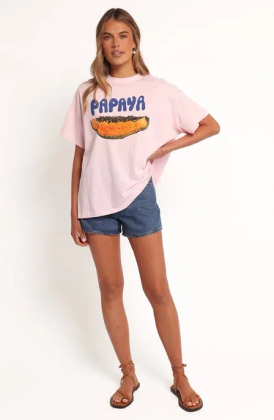 Petal And Pup Petal & Pup Papaya Oversize Cotton Graphic T-shirt In Metallic