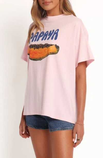 Petal And Pup Petal & Pup Papaya Oversize Cotton Graphic T-shirt In Metallic