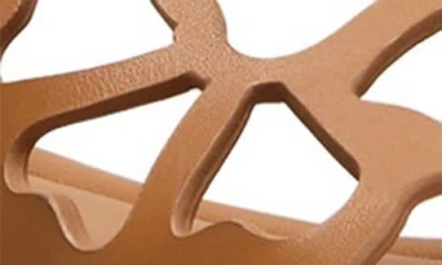 Stuart Weitzman Jasmine Leather Cutout Flat Slide Sandals In Brown