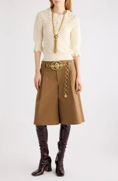 Chloé Chloe' Women Cotton, Alpaca And Silk Top In Yellow