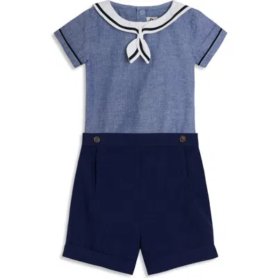 Jojo Maman Bébé Jojo Maman Bebe Sailor Collar Bodysuit & Pull-on Shorts Set