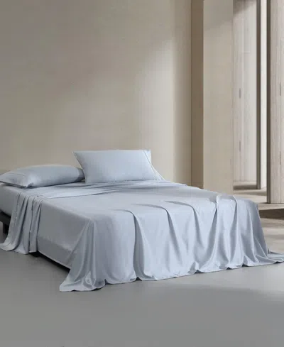 Calvin Klein Rekoop Solid 400-thread Count Sateen 4-pc. Sheet Set, Queen In Blue