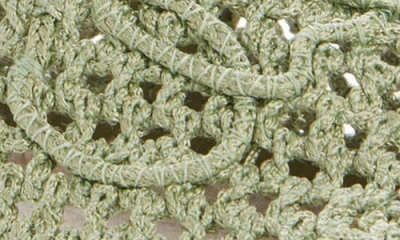 Chloé Isla Leather-trimmed Crochet Espadrilles In Green