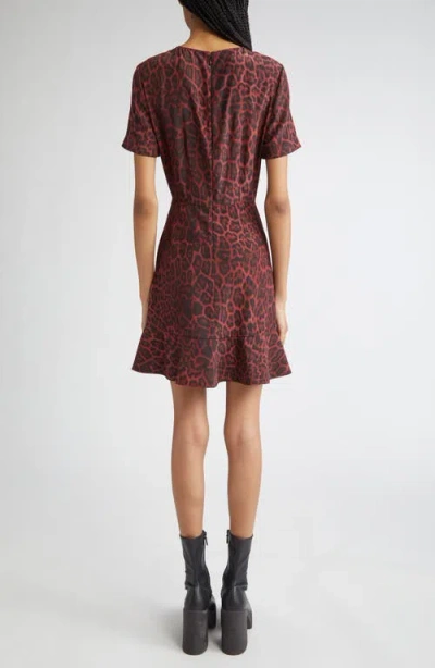 Stella Mccartney Leopard Print Flared Hem Silk Dress