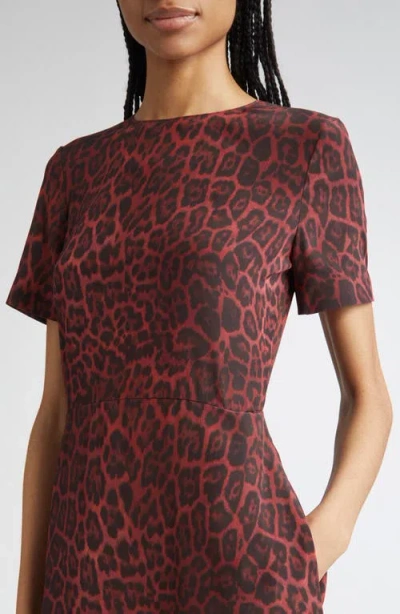 Stella Mccartney Leopard Print Flared Hem Silk Dress
