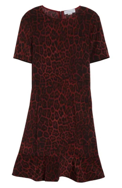 Stella Mccartney Leopard Print Flared Hem Silk Dress