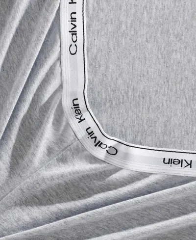 Calvin Klein Modern Melange Jersey 4 Piece Sheet Set, Queen In Gray