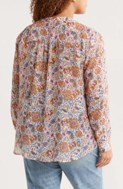 Kut From The Kloth Jasmine Roll Sleeve Top In Multi
