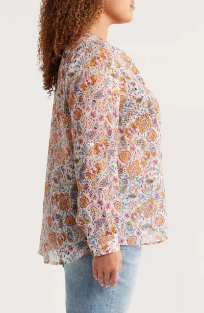 Kut From The Kloth Jasmine Roll Sleeve Top In Multi