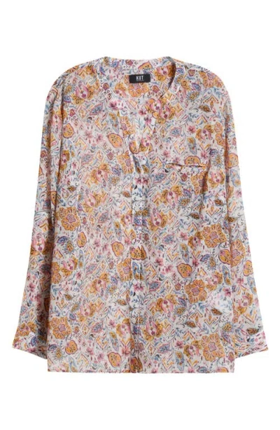 Kut From The Kloth Jasmine Roll Sleeve Top In Multi