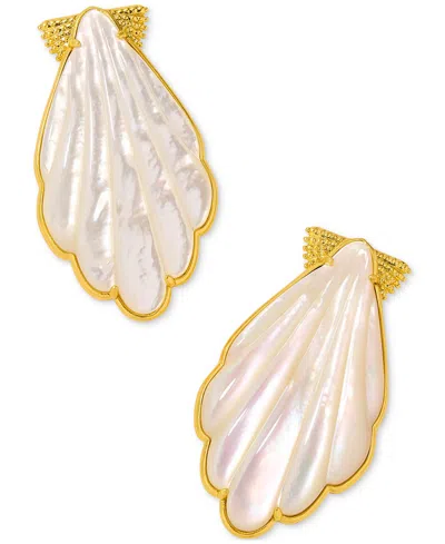 Kendra Scott Gold-tone Alexa Mother-of-pearl Shell Earrings