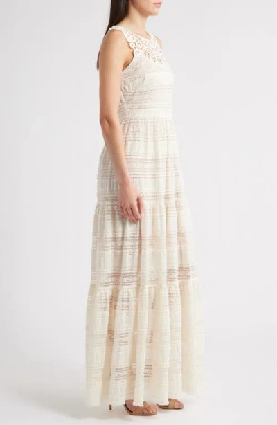 Eliza J Women's Lace Tiered Maxi Dress In Neutral
