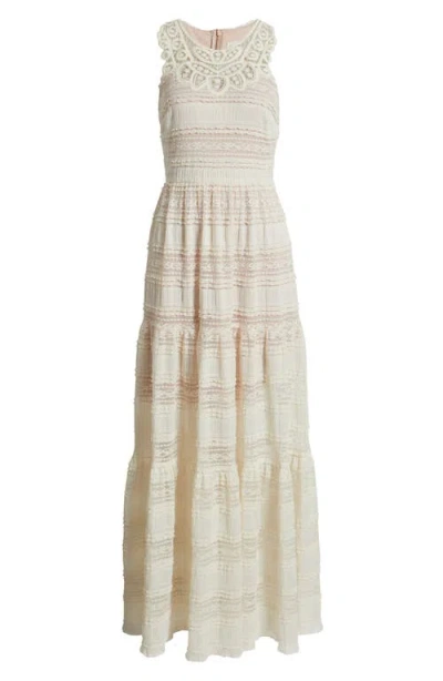 Eliza J Women's Lace Tiered Maxi Dress In Neutral