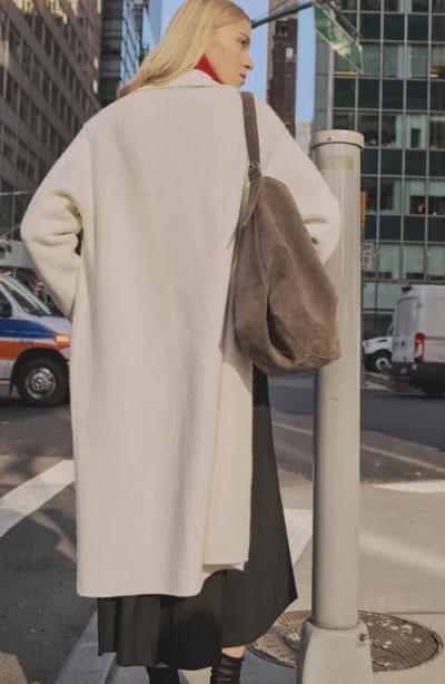 Mango Women's Knitted Long Coat In Gray