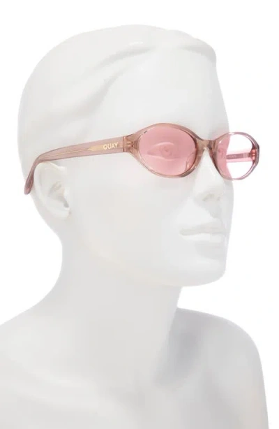 Quay Aura Points 55mm Oval Sunglasses In Pink