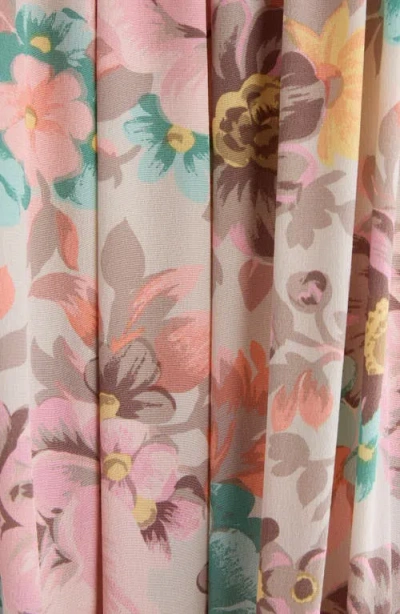 Chloé Bouquet-printed Organic Silk Crepe De Chine Mini Cape Dress