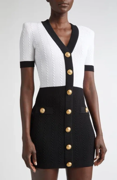 Balmain Two-tone "bodycon" Dress In Multi