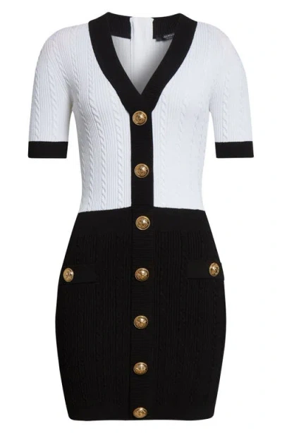 Balmain Two-tone "bodycon" Dress In Multi