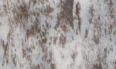 Lafayette 148 New York Speckled Glaze Print Gathered Georgette Blouse In Gray