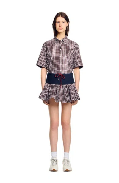 Sandro Checked Shorts In Multi