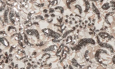 Alex Evenings Sequin Corded Lace Sleeveless Gown In Neutral