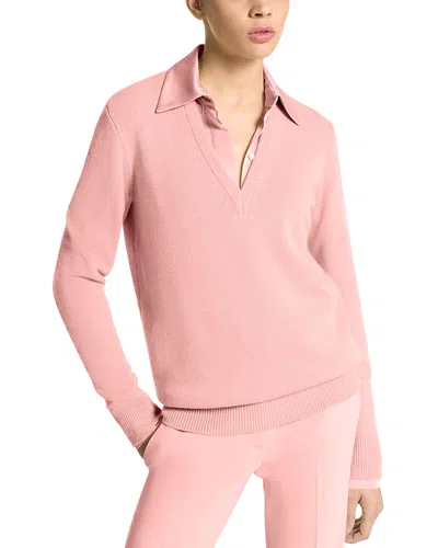 Michael Kors Cashmere V Neck Sweater In Pink