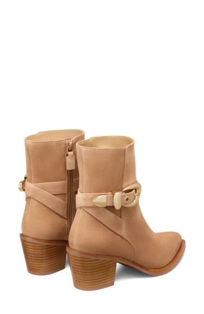 Stuart Weitzman Maven Suede Buckle Western Booties In Multi
